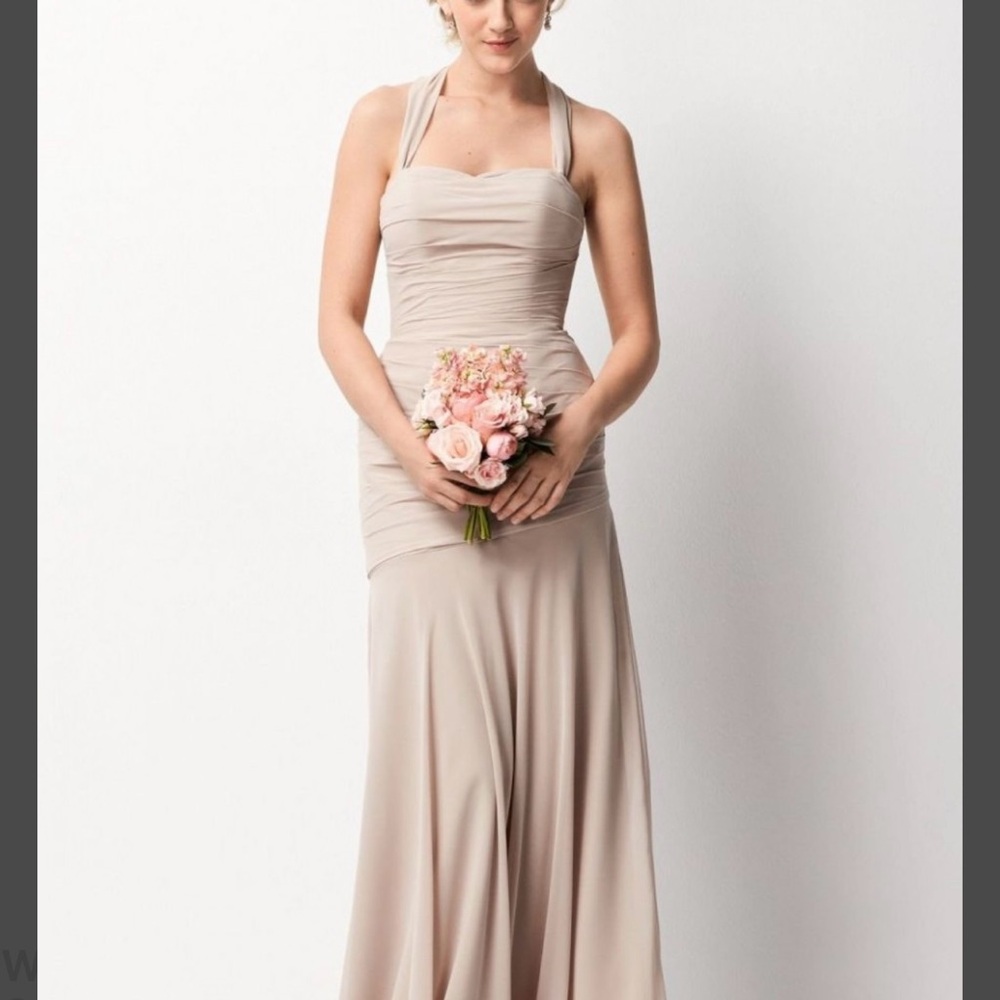 Elegant Cream Halter Maxi Dress